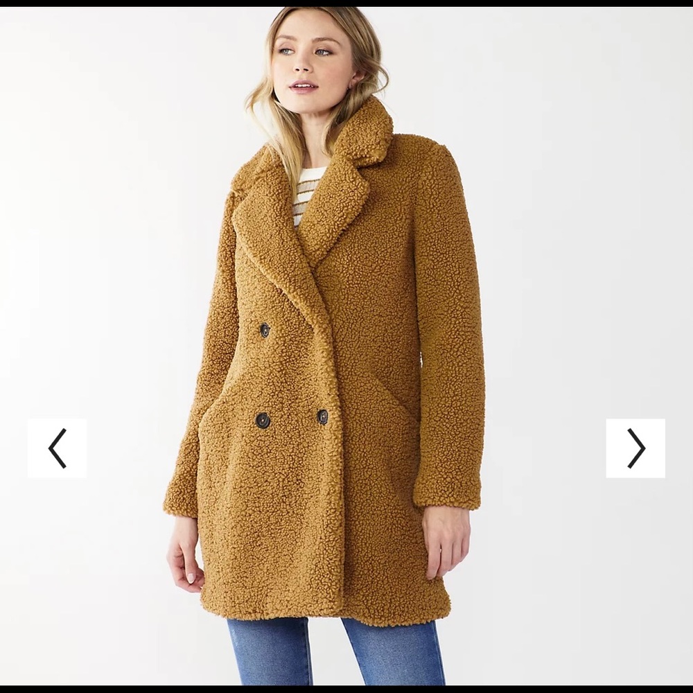 Women's Nine West Double Breasted Teddy Coat